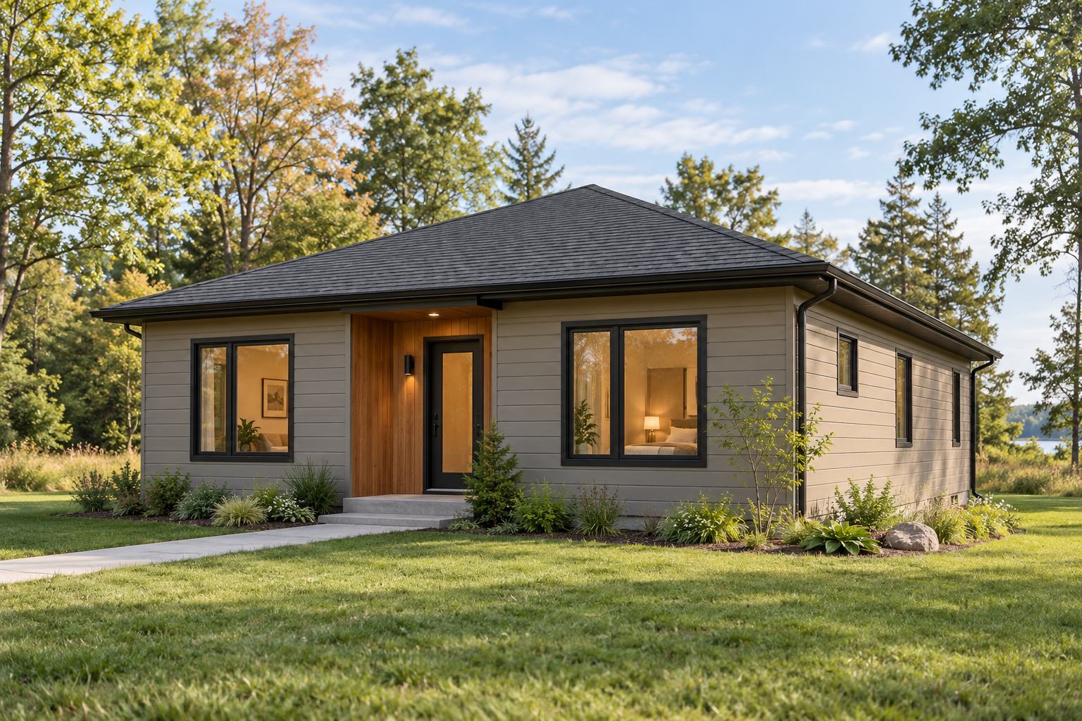 Exterior concept for The Rural 1022, a single-storey 1,022-square-foot coach house