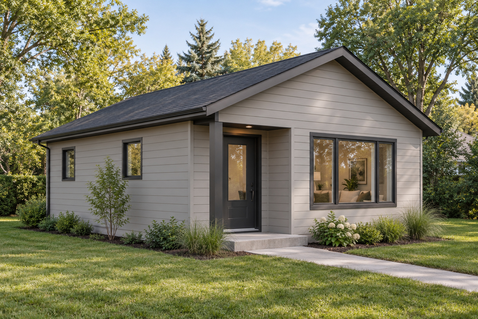 Exterior concept for The Urban 861, a single-storey 861-square-foot coach house